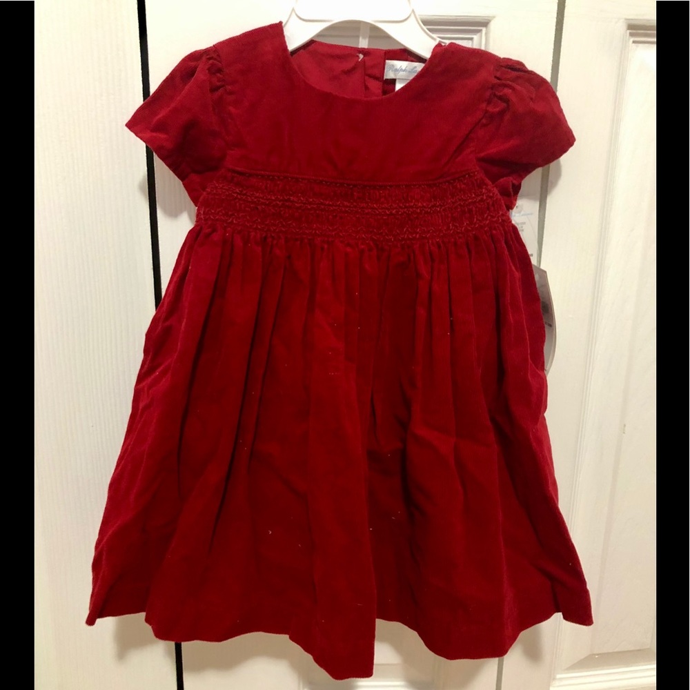 NWT Ralph Lauren Red Corduroy Dress 9 months